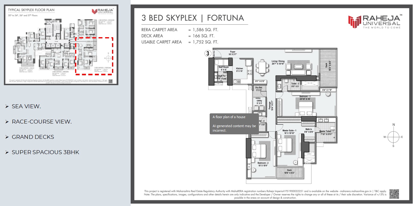 4 BHK Skyplex Dresden Floor Plan - The Riviere Worli